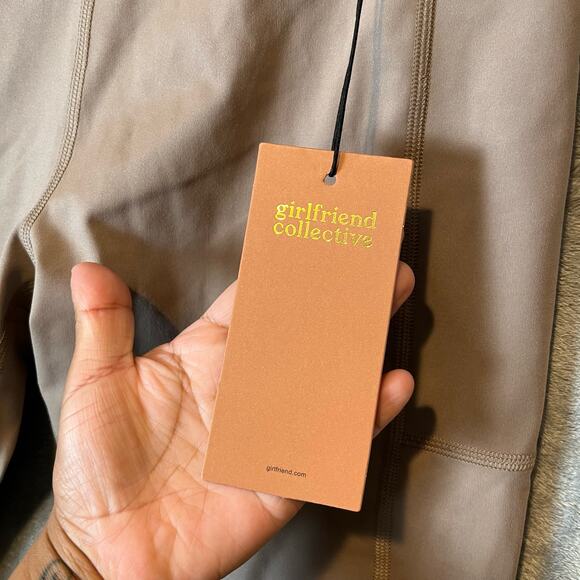 Girlfriend Collective Sz Large High-Rise Tan 7/8 Leggings Women's New - Picture 6 of 6